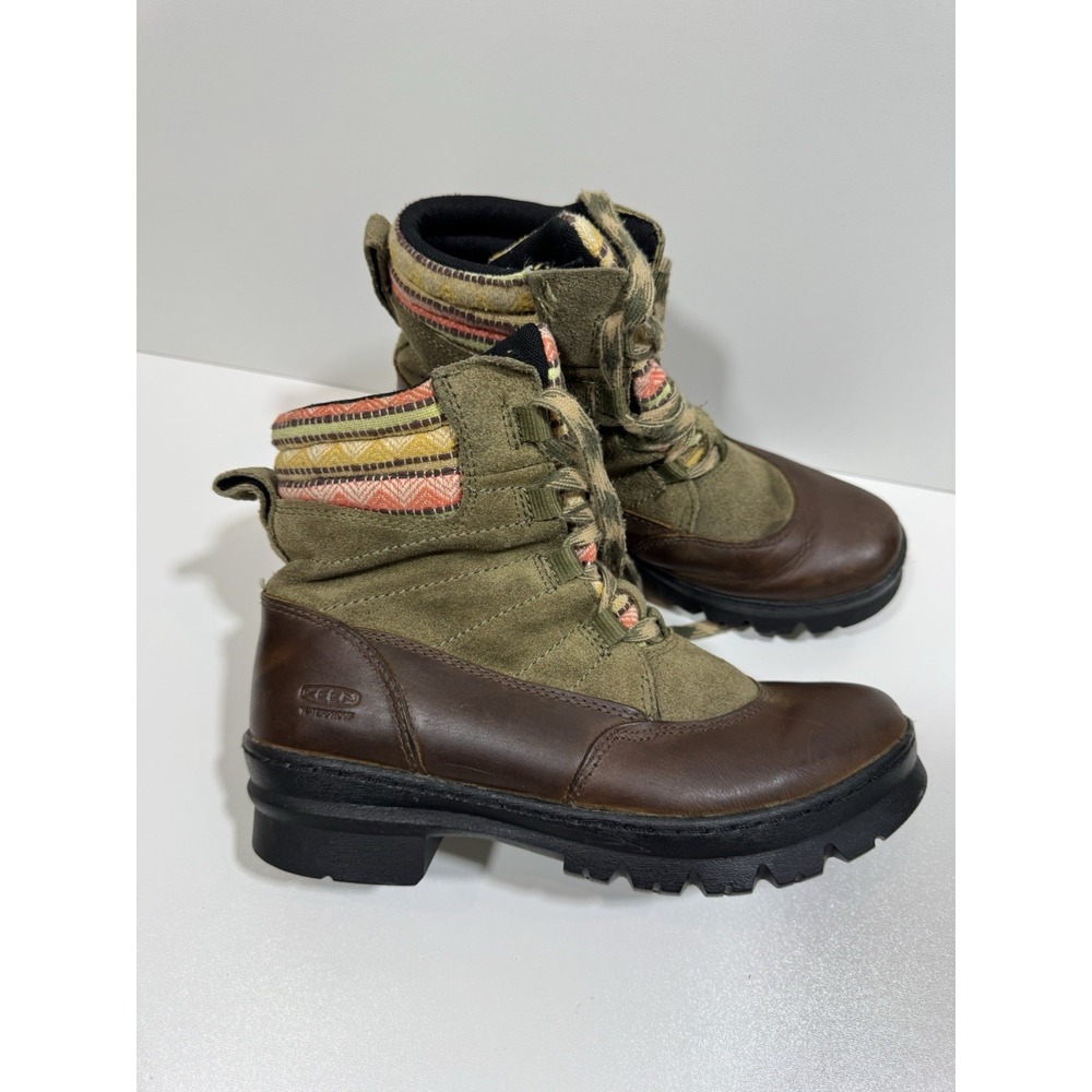 KEEN Wapato Mid Waterproof Boots 8 38.5 Suede Leather Aztec Hiking Granola Girl
